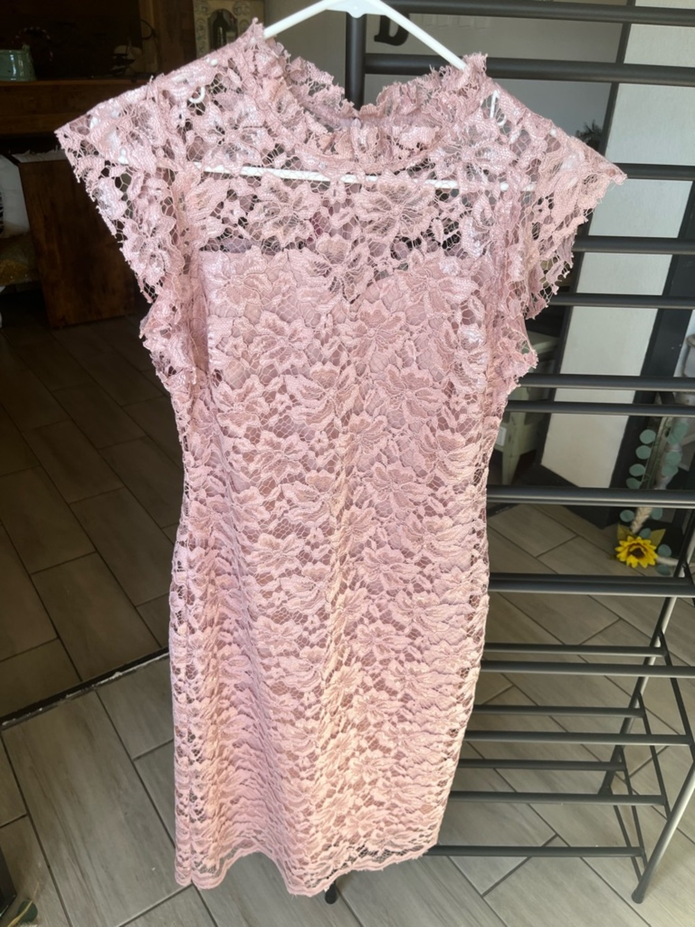 Enfocus Studio Pink Lace Midi Sheath Dress